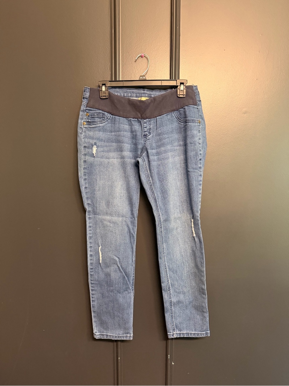 Indigo Blue Light Blue Maternity Jeggings with Stretch Panel